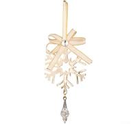 Feeshoppher Christmas Iron Icicle Ornaments Set with Snowman Reindeer Star Tree and Snowflake Designs for Festive Holiday Home Decoration Hanging on Christmas Tree Mantel or Doorway(Snowflake Style)