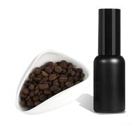 Feeshoppher Coffee Bean Dosing Set with 30g Capacity Glass Spray Bottle and Inward Curved Dosing Tray to Reduce Static in Grinding Plus Wide Mouth Measuring Cup for Precise Pouring(White)