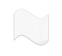 Feeshoppher Decorative Acrylic Mirror Wall Sticker Set with Oval and Square Shapes, Self Removable Design for Bathroom Bedroom Living Room Home Décor, Silvery Finish, 27x13(Wave)