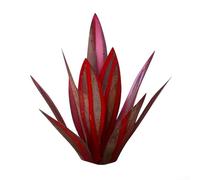 Feeshoppher Decorative Agave Plant Metal Agaves Plant Sculpture Garden Outdoor Indoor Decorative Art Standing Rustic Steel Flower Artificial Plants Fake Agave Succulent Plants for Patio Lawn(Red)