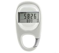 Feeshoppher Digital 3D LCD Pedometer with Large Display, Accurate Step Counter for Fitness Running Walking, Lightweight Electronic Activity with Clip and Lanyard, Black(White)