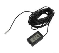 Feeshoppher Digital Thermometer with LCD Temperature Display Waterproof Sensor for Indoor or Outdoor Use Measures from Minus 50 to Plus 110 Degrees Celsius Accuracy 0 Degrees Large 1(5 meters)
