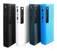 Feeshoppher DIY Power Bank Case 5 Slot 21700 Flat Head Battery Holder ABS Shell 5V 2.1A Output Dual USB Port with LED Light and Power Display for Home or Outdoor Use Easy Assembly R(white)