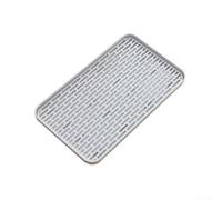 Feeshoppher Double Layer Detachable Dish Rack with Upper Hollow Partition and Lower Water Collecting Tray Space Saving Kitchen Drainer Tray for Cups Bowls Fruits Sponges Soap Dispensers(31x17.5x2.2cm)