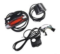 Feeshoppher Ebike Headlight and Tail Light Set 36V 48V Electric Bicycle Turn Signal with Brake Light 12W High Power Front Lamp 5 LED Rear Light 220lm Output 150cm Cable Aluminum All