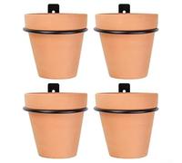 Feeshoppher Flower Pot Holder Ring Plant Hangers Outdoor and Indoor Ring Holder Wall Hook Metal Plant Stand Planters Bl-ack Flower Pot Ring Set M-etal Plant Pot Ring Stand Wall Bracke(4in)