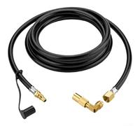 Feeshoppher Hose Adapter with Regulator, 4FT Triple-Layer Rubber Gas Conversion Tube, Type 1 Connector for Grills Stoves Fire Pits, Manual Airflow Control, Black(1/4 inch)