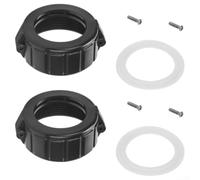 Feeshoppher Hot Tu-b 2 Inch Split Nut Plastic Rubber Leak Prevention Replacement Union with Gaskets and Screws for Balboa HydroQuip Strong Spa Heater Assembly(2sets)