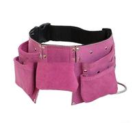 Feeshoppher Kids Workshop Tool Belt with Storage Pockets Adjustable Microfiber Garden Tool Organizer Belt Hammer Storage Pouch for Children(Pink)