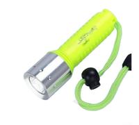 Feeshoppher LED Diving Flashlight IPX8 Waterproof 100m, High-Intensity Aluminum Alloy Torch with Rotary Switch for Underwater Scuba, Camping, Hiking and Night Fishing, Green