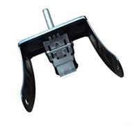 Feeshoppher Metal Fork Foot for 7 Inch Cart Wheel Outdoor Camping Folding Wagon Trolley Garden Shopping Cart Wheel Repair Part Heavy Duty Black Accessory Replacement for Travel Trolleys