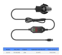 Feeshoppher MIni Aquarium Heater 10W Submersible Thermostat with Adjustable Temperature Control 18-34°C USB Powered Quartz Heating Rod for Small Freshwater Saltwater Fish Tanks Pet(SC07A)