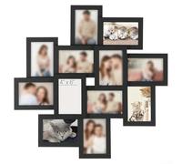 Feeshoppher Photo Frame Family Multi Picture Frame for Wall Decor and Tabletop 12 Collage Picture Frames Set for 4x6 Photos Collage Photo Frames for Wall Multi Fram-es Wall Decor(Is black)