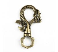 Feeshoppher Retro Brass Dragon Figurine Small Statue Keychain Ornament Pure Copper Crafted Home Desk Decor Office Living Room Cafe Antique Collectible 57x32x9mm