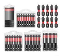 Feeshoppher Screwdriver Bit Set PH2 Magnetic Anti-Slip Alloy Steel 10 Pack with 1/4 Inch Hex Shank Quick Change Design in Multiple Lengths 25mm 50mm 65mm 70mm 90mm 150mm for Manual a(90mm)