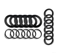 Feeshoppher Silicone O-Ring and Washer Kit for Intex Pool Plunger Valves, 18-Piece Replacement Set with 1.5 Inch Rings and Step Washers for Hose Connections, Black Seals to Prevent(18pcs)