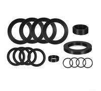 Feeshoppher Silicone O-Ring and Washer Kit for Intex Pool Plunger Valves, 18-Piece Replacement Set with 1.5 Inch Rings and Step Washers for Hose Connections, Black Seals to Prevent(12pcs)
