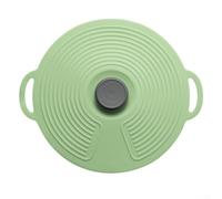 Feeshoppher Silicone Pot Lid Set Multi Size Spill Proof Oil Resistant Food Saver Cover for Microwave Stovetop and Oven with Heat Resistant Handles and Space Saving Design for Cookin(Green)