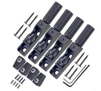 Feeshoppher Silver Headless Bass Bridge for 4/5/6 String Electric Bass, Fixed Single Split Saddle with Screws and Wrench, Zinc Alloy Replacement Parts for Guitar Customization(Black 4PCS)