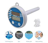 Feeshoppher Solar Powered Floating Pool And Spa Thermometer With Digital Display Rainproof Design For Outdoor Swimming Pools Heated Pools Hot Tubs Ponds And Bath Temperature Monitoring I