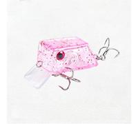 Feeshoppher Square Bill Suspending Minnow Lure 4.2cm 7.2g with Rattle Noise, Tight Wobble Action and Reinforced Treble Hooks for Bass Perch Trout Freshwater Fishing(Berry Red Square)