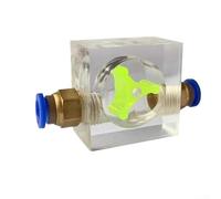 Feeshoppher Square Water Flow Indicator Acrylic Metal Flow Meter For Engraving Spindle Motor Cooling System Pipeline Monitoring Tool DC10-30V(6mm)