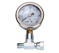 Feeshoppher Stainless Steel Pressure Gauge Assembly 730-397 for Airless Paint Sprayer 440 450 540 640, Polished Finish, Accurate Pressure Reading for Home Improvement Painting Tasks,