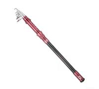 Feeshoppher Telescopic Fishing Rod 1.8m-2.4m, Portable Sea Surf Casting Pole Collapsed to 44cm, Carbon Fiber Travel Rod for Saltwater Rock Boat and Heavy Freshwater Fishing(1.8M Red)