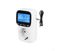Feeshoppher Temperature Controller P-lug 16A 230V Digital Thermostat Outlet Sockets Heating Cooling Thermostat P-lug with -40°C to 120°C Range Backlit Display for Terrariums Incubator Greenhouses