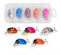 Feeshoppher Topwater Fishing Lure Hard Bait with Built-in Noise Balls, 3D Realistic Eyes Floating Crankbait for Bass Trout Pike, Lifelike Design Lure, 13cm Red Orange(F-5 pcs)
