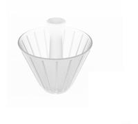Feeshoppher Trapezoidal Coffee Filter Paper Press, Manual Brewing Dripper Tool for Pour Over Systems, Compact 7x7x5cm Plastic Holder for Efficient Extraction, Black(185 Filter Paper transparent)