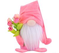 Feeshoppher Tulip Plush Toy Pink Gray, Soft Non-Woven Fabric Stuffed Doll for Home Decor, Cute Window Display for Mother's Day Valentine's Day Birthday, 15x7x20cm(Pink)