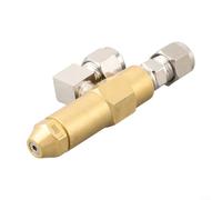 Feeshoppher Waste Oil Burner Nozzle with Dual Siphon for Heavy Oil and Crude Fuel, Brass Air Atomizing Injector with 1/8 Inch Oil Inlet and Adjustable Spray Angle, Silver and Gold F(1.0mm)