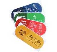 FEESHOW 4pcs Recycling Stickers Trash Sorting Labels for Waste Bins Blue Green Red Yellow One Size