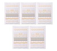 FEESHOW 5 Sheets Waterproof Metallic Gold Temporary Tattoos Stickers for Women & Girls Cosplay, Festivals Face Body Art Type B One Size
