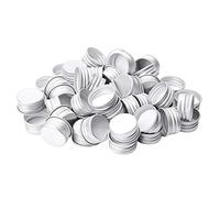 FEESHOW 50pcs Small Premium Aluminium Threaded Caps Lids Replacements for Borosilicate Glass Bottles Silver 24mm