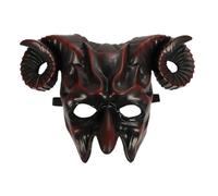 FEESHOW Adult Gear Devil Goat Skull Mask 3D Halloween Mask Red One Size