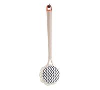 FEESHOW Anti Slip Long Handle Bath Brus with Stiff Back Scrubber Body Shower Brush for Home Family Pink Velvet Style One Size