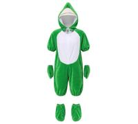 FEESHOW Boys Tortoise Animal Dress-up Little Turtle Show Green 11-12 Years | Turtle Green Costume,Animal Cosplay,Halloween Dress-up,Short Romper,Green Jumpsuits,6 Pcs,Hat,Flannel,Dinosaur Cosplay