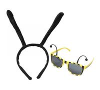 FEESHOW Butterfly Antenna Headbands with Sunglasses Ant Bee Tentacle Headband Cosplay Costume Head Piece Yellow A One Size