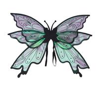 FEESHOW Butterfly Fairy Wings for Adult, Glitter Angle Elf Wing for Halloween Christmas Fancy Dress Black One Size
