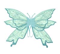 FEESHOW Butterfly Fairy Wings for Adult, Glitter Angle Elf Wing for Halloween Christmas Fancy Dress Blue One Size