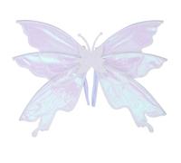 FEESHOW Butterfly Fairy Wings for Adult, Glitter Angle Elf Wing for Halloween Christmas Fancy Dress White One Size