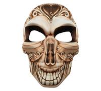 FEESHOW Day of The Dead Skull Masks Mexican Halloween Masquerade Bones Mask Festivals Party Costume Supplies Coffee One Size