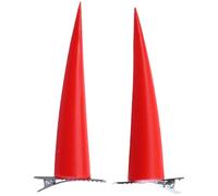 FEESHOW Devil Horn Hair Clips Halloween Headwear Hairpins for Women Girls Masquerade Party Red 2 One Size