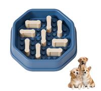 FEESHOW Dog Slow Feed Bowl Anti Choking Dish Durable Puzzle Feeder To Slow Eating Speed Reduce Bloat Risk For Small Medium Dogs Blue One Size
