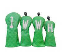 FEESHOW Elegant Golf Driver Cover - 1# Wood Fit, Premium Shield Green 4Pcs/Set One Size