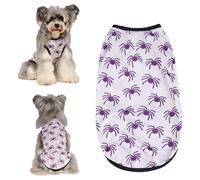 FEESHOW Funny Halloween Dog Shirt Pullover Vest Tank Top With Bat Spider Net Pattern For Small Medium Dogs Party Costume Type E M