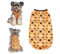 FEESHOW Funny Halloween Dog Shirt Pullover Vest Tank Top With Bat Spider Net Pattern For Small Medium Dogs Party Costume Type D S