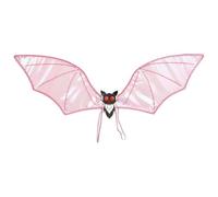 FEESHOW Halloween Bat Wings Glossy Vampire Devil Wing for Masquerade Cosplay Fancy Dress Pink 1 One Size
